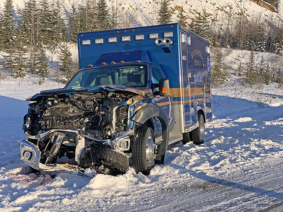 Damaged ambulance